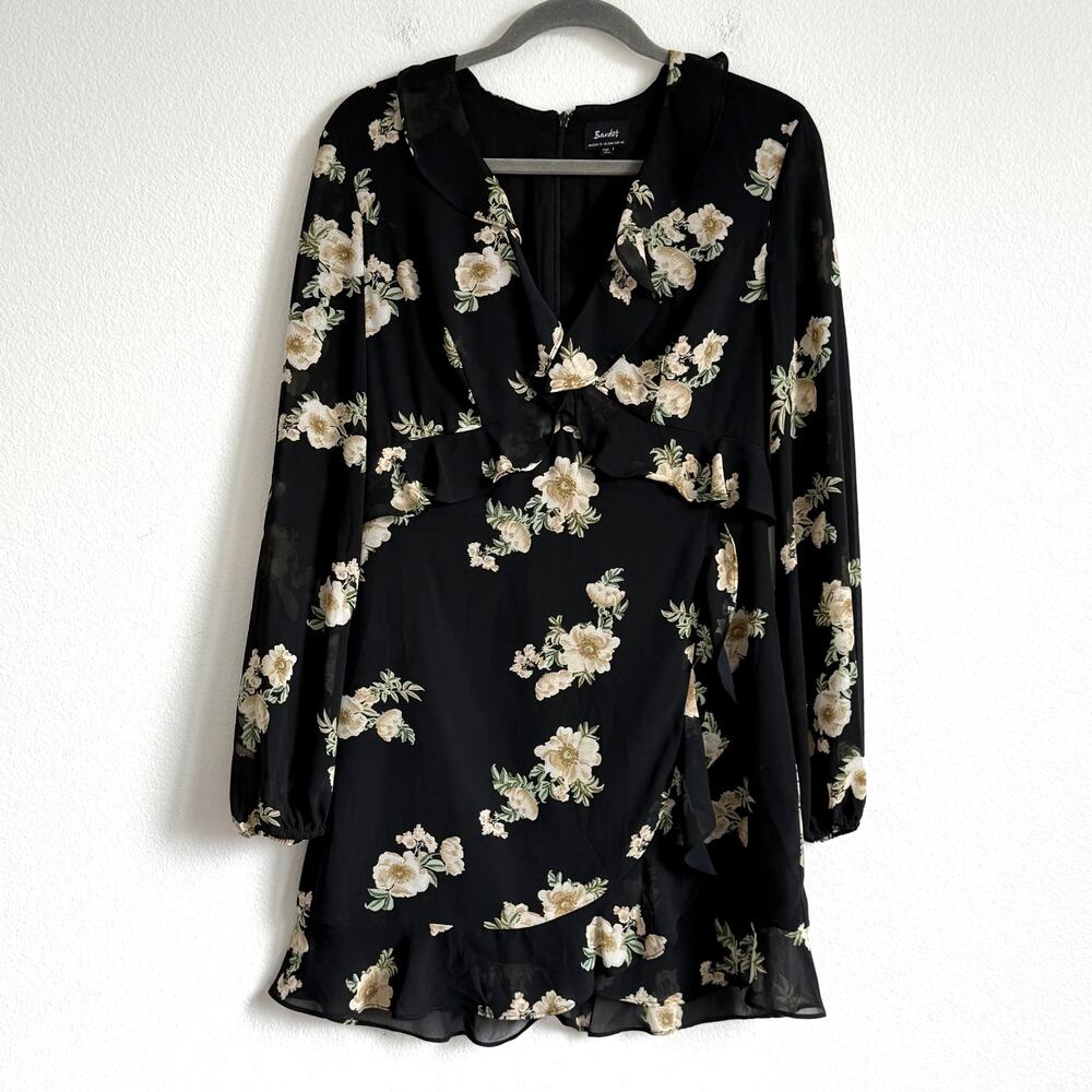 Bardot Catalina Mini Dress 8/M Dark Coquette Modern Romantic Whimsigoth Floral